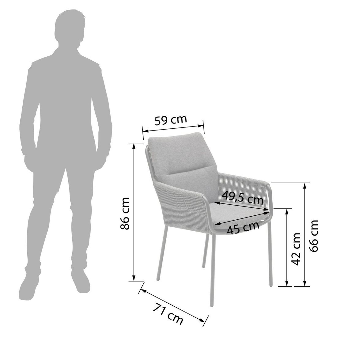LC Garden Como Gartensessel Aluminium mit Sitz- und Rückenkissen