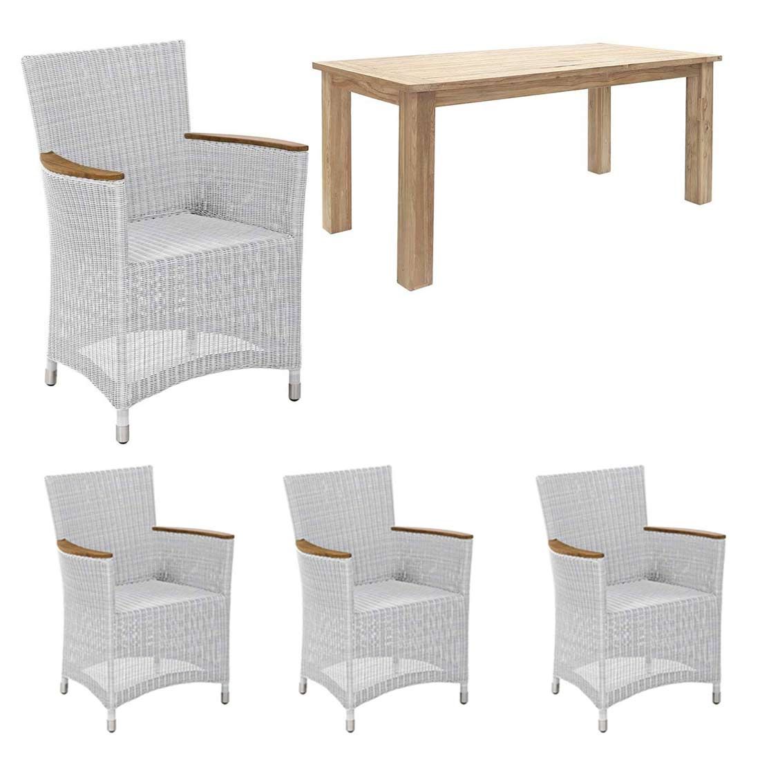 Zebra Loomus Gartenmöbel-Set M (4 Plätze) mit OUTLIV. Tisch 180x90cm