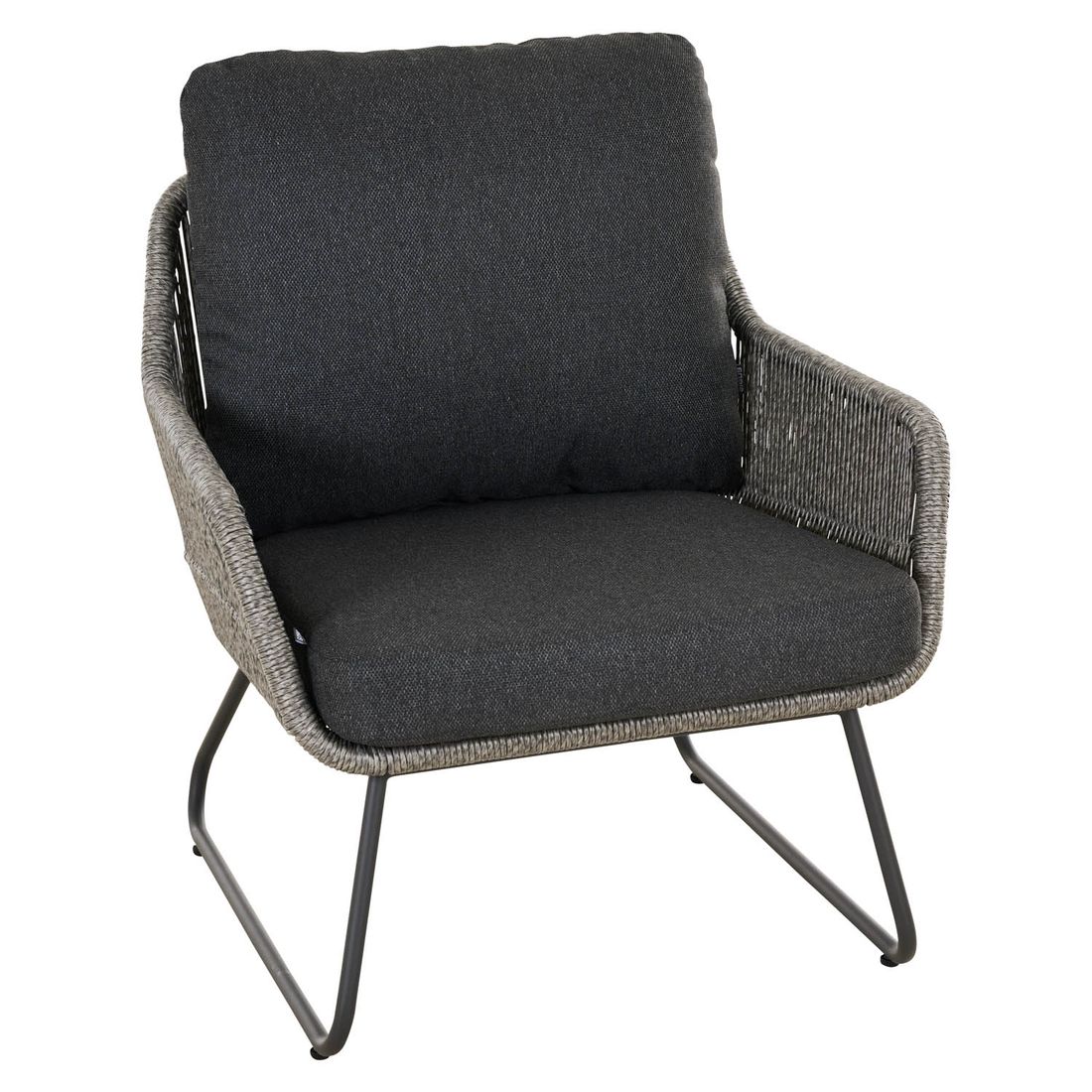 Siena Garden Kansas Loungesessel inkl. Hocker Aluminium/Geflecht