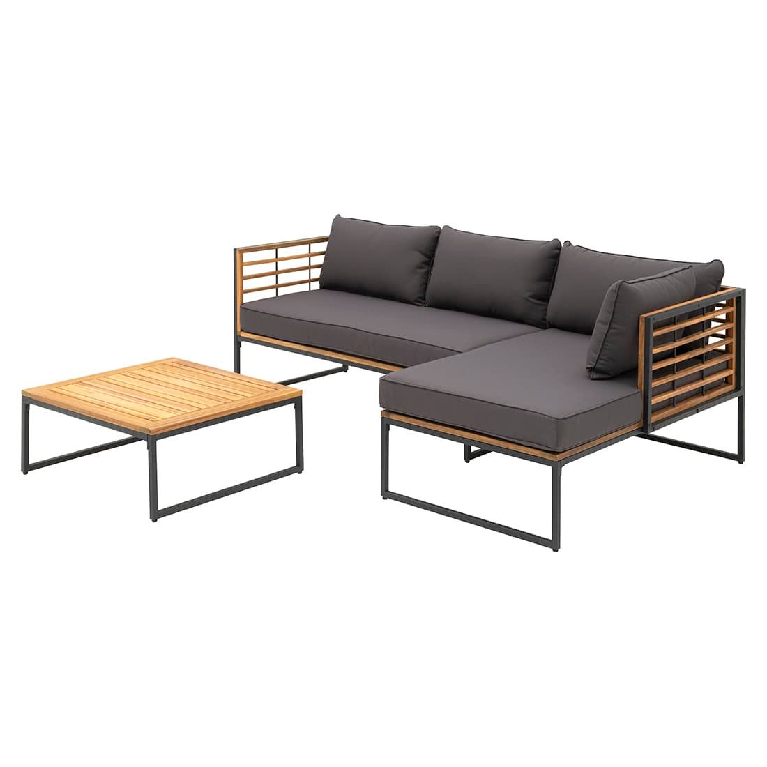 OUTLIV. Floris Ecklounge inkl. Loungetisch Stahl/Akazie/Polyester