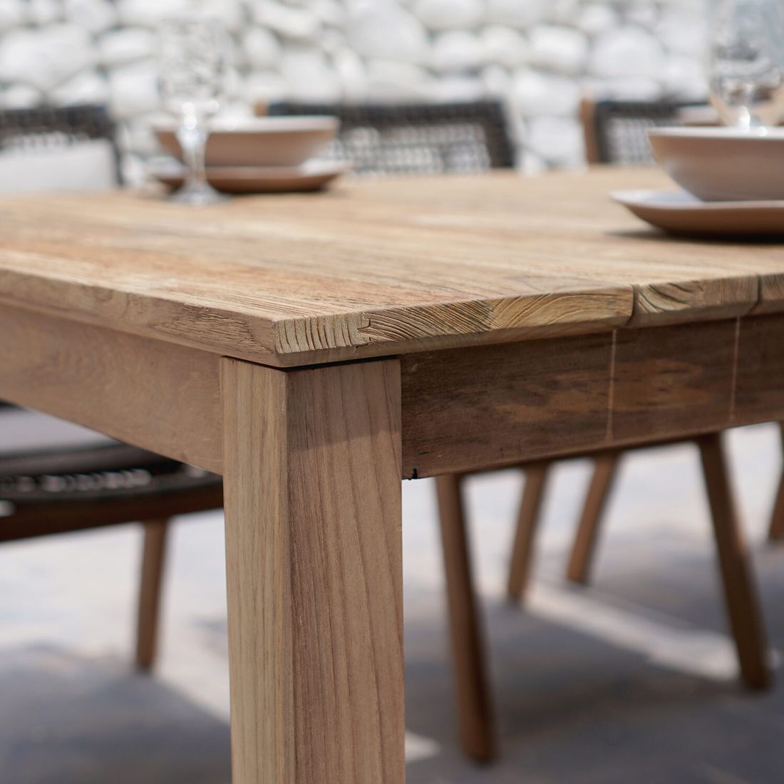 Zebra Derex Gartentisch 220x100cm Teak recycelt