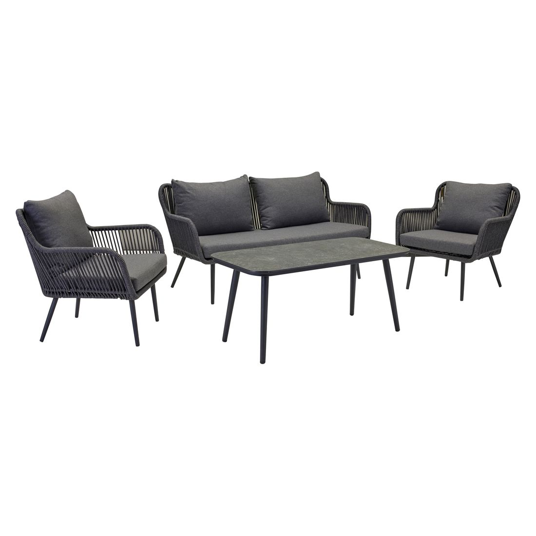 LC Garden Sunera Loungeset inkl. Loungetisch Aluminium/Rope/Olefin