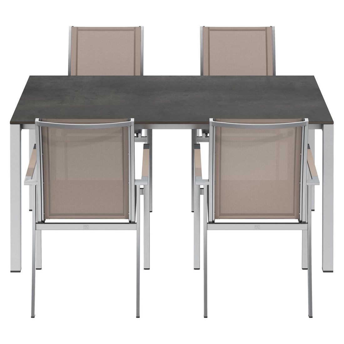 OUTLIV. Oviedo Gartenmöbel-Set M (4 Plätze) Tisch 160/217/267x92cm