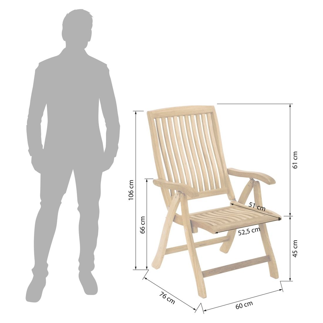 Zebra Bueno Klappsessel Teak