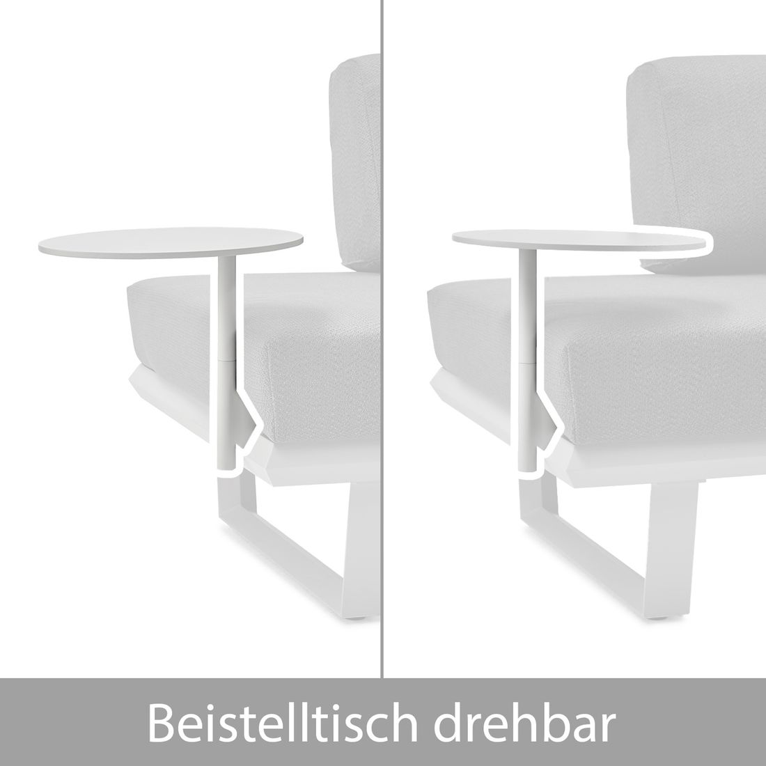 Solpuri Boom Gartenloungesofa verstellbar Aluminium/Bombay