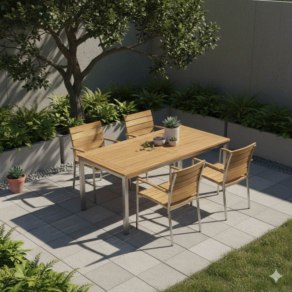 Stern Savona Gartenmöbel-Set M (4 Plätze) mit OUTLIV. Tischplatte 160x90cm