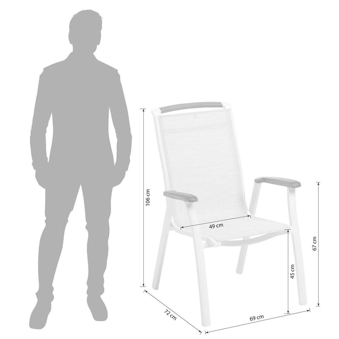 Kettler Memphis Gartenmöbel-Set M (4 Plätze) Tisch 160x95cm