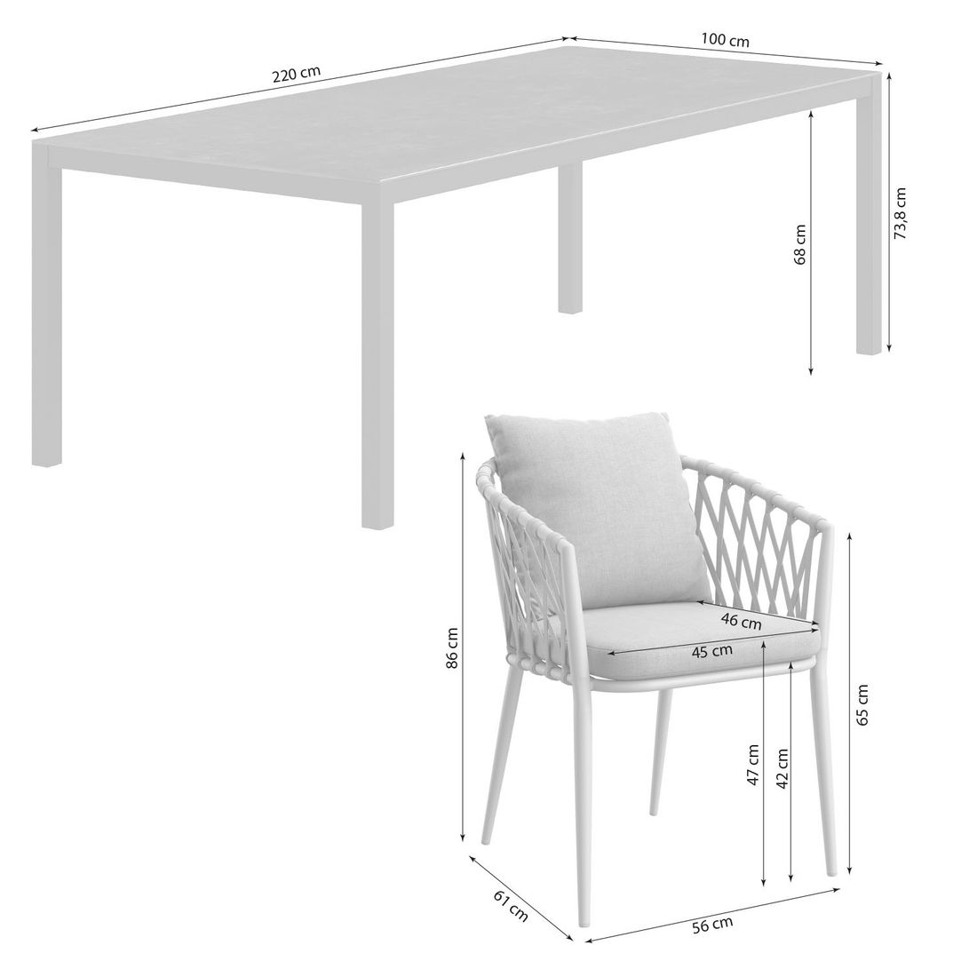 LC Garden Sunrepo Gartenmöbel-Set mit OUTLIV. Tisch