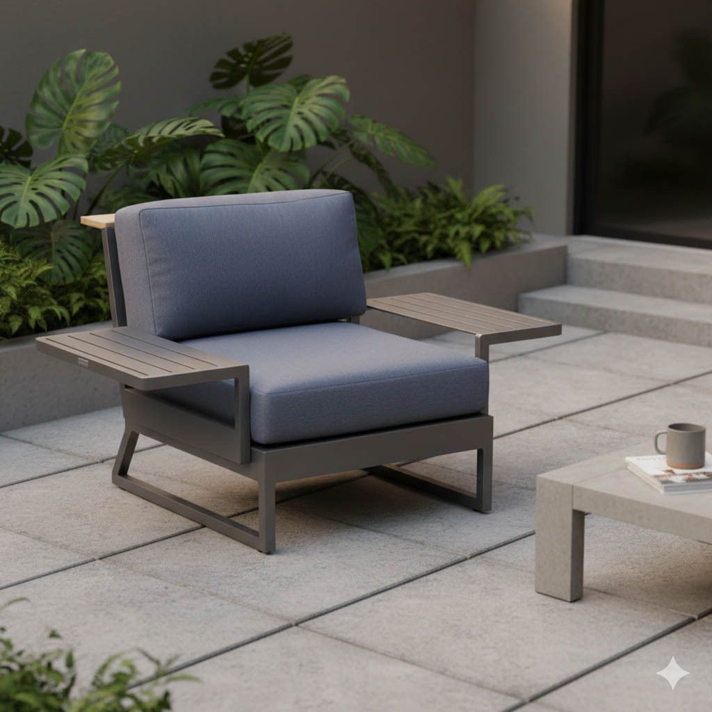 Kettler Ocean Skid Platform Loungesessel Aluminium/Agora