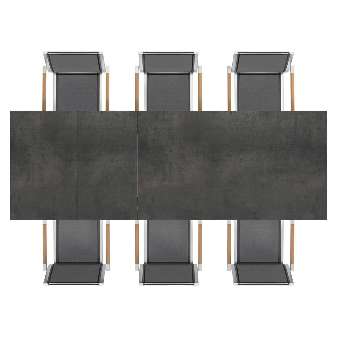 Zebra One Gartenmöbel-Set L (6 Plätze) mit OUTLIV. Tisch 160/217/267x92cm