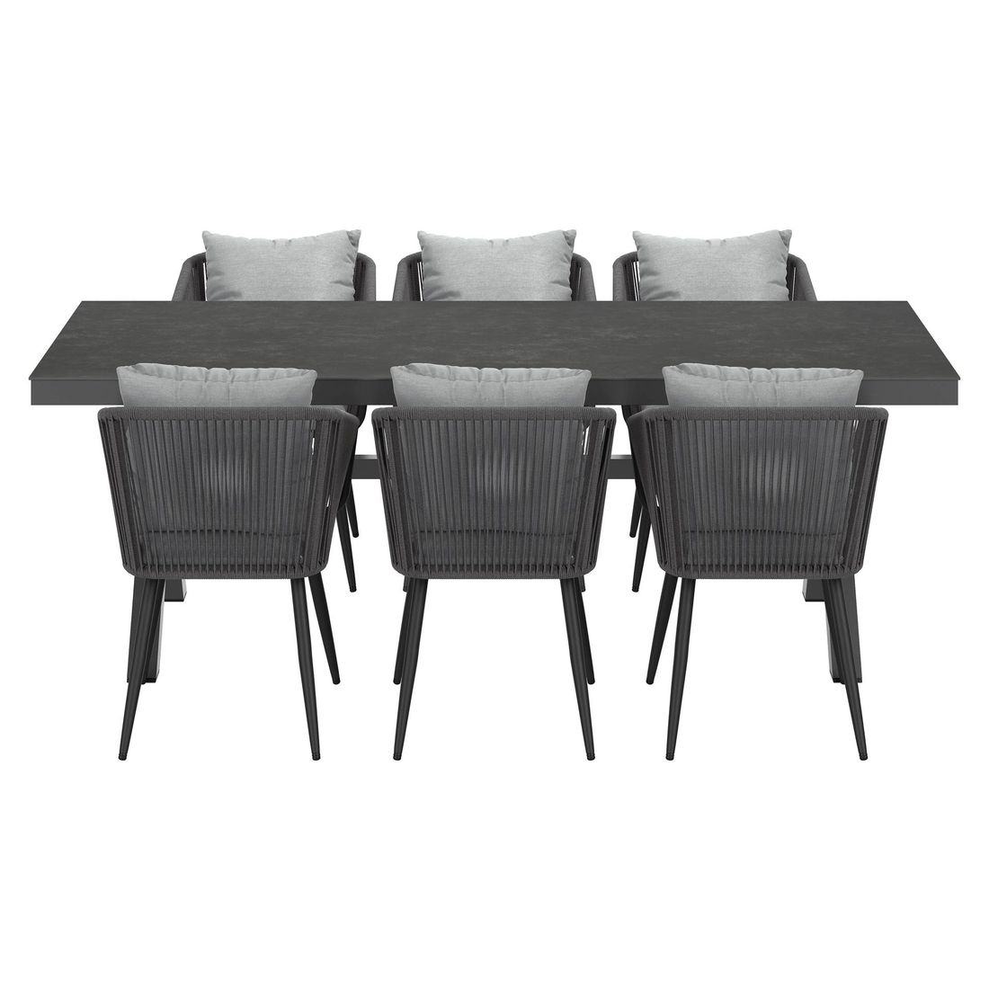OUTLIV. Alex Gartenmöbel-Set L (6 Plätze) Tisch 220x100cm X-Form