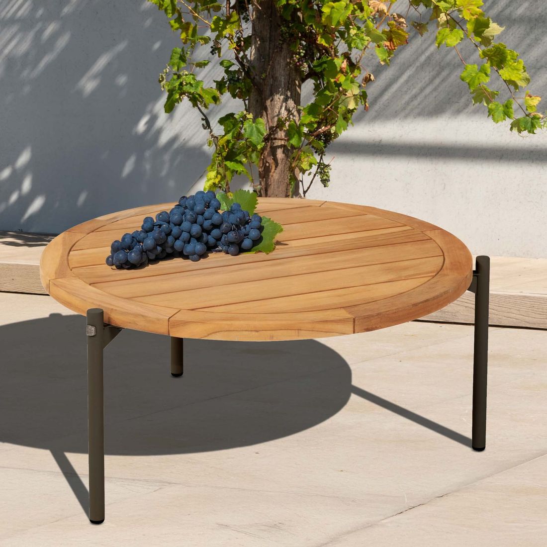 4Seasons Yoga Loungetisch Ø73cm Aluminium/Teak
