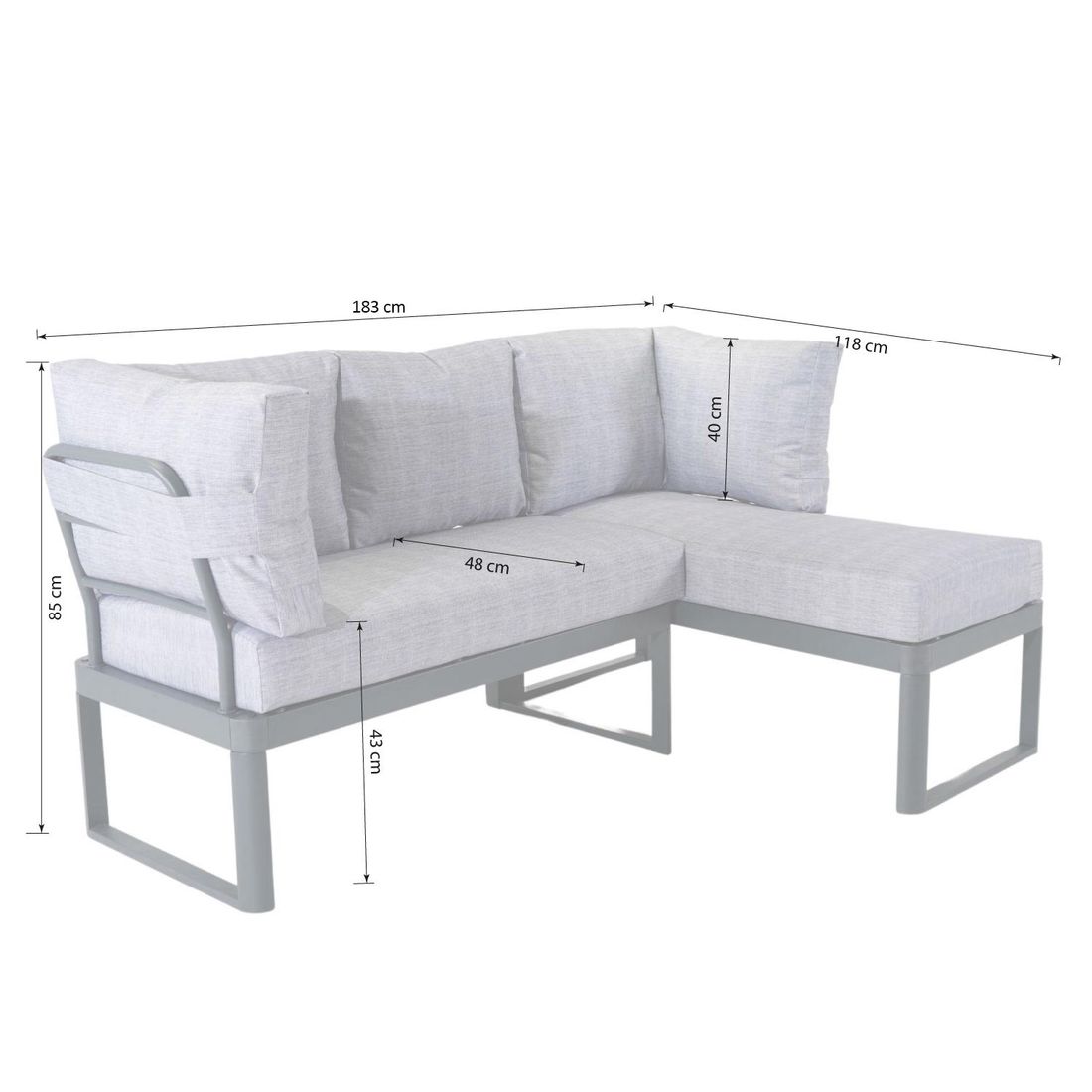 OUTLIV. Pandora Ecklounge Aluminium/Polyester