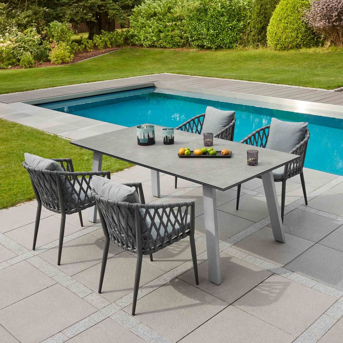 LC Garden Sunrest Gartentisch 180x90cm Aluminium/Glaskeramik