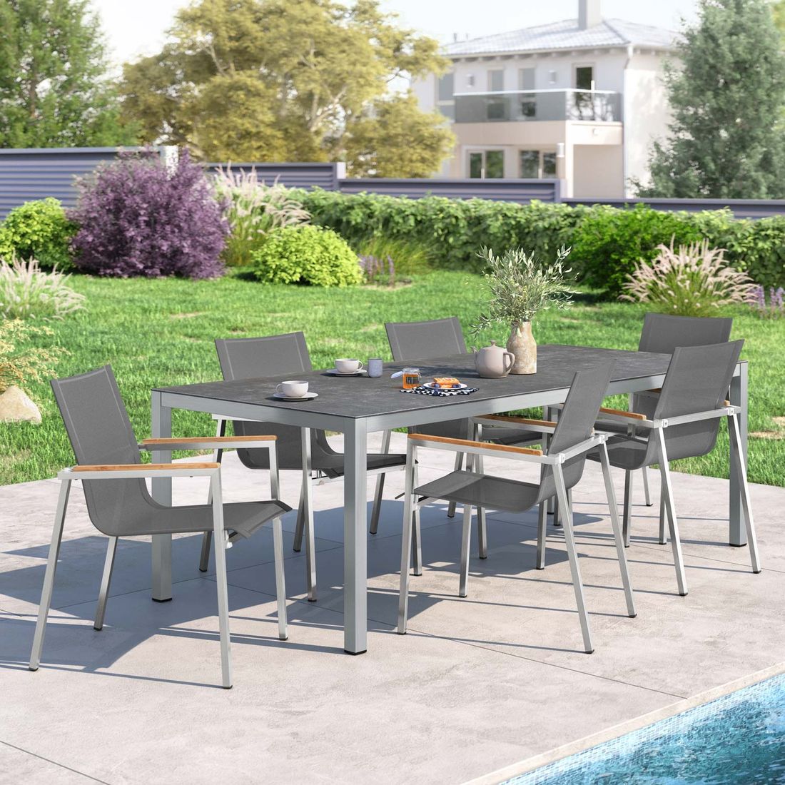 OUTLIV. Rimini Gartenmöbel-Set L (6 Plätze) Tisch 220x100cm