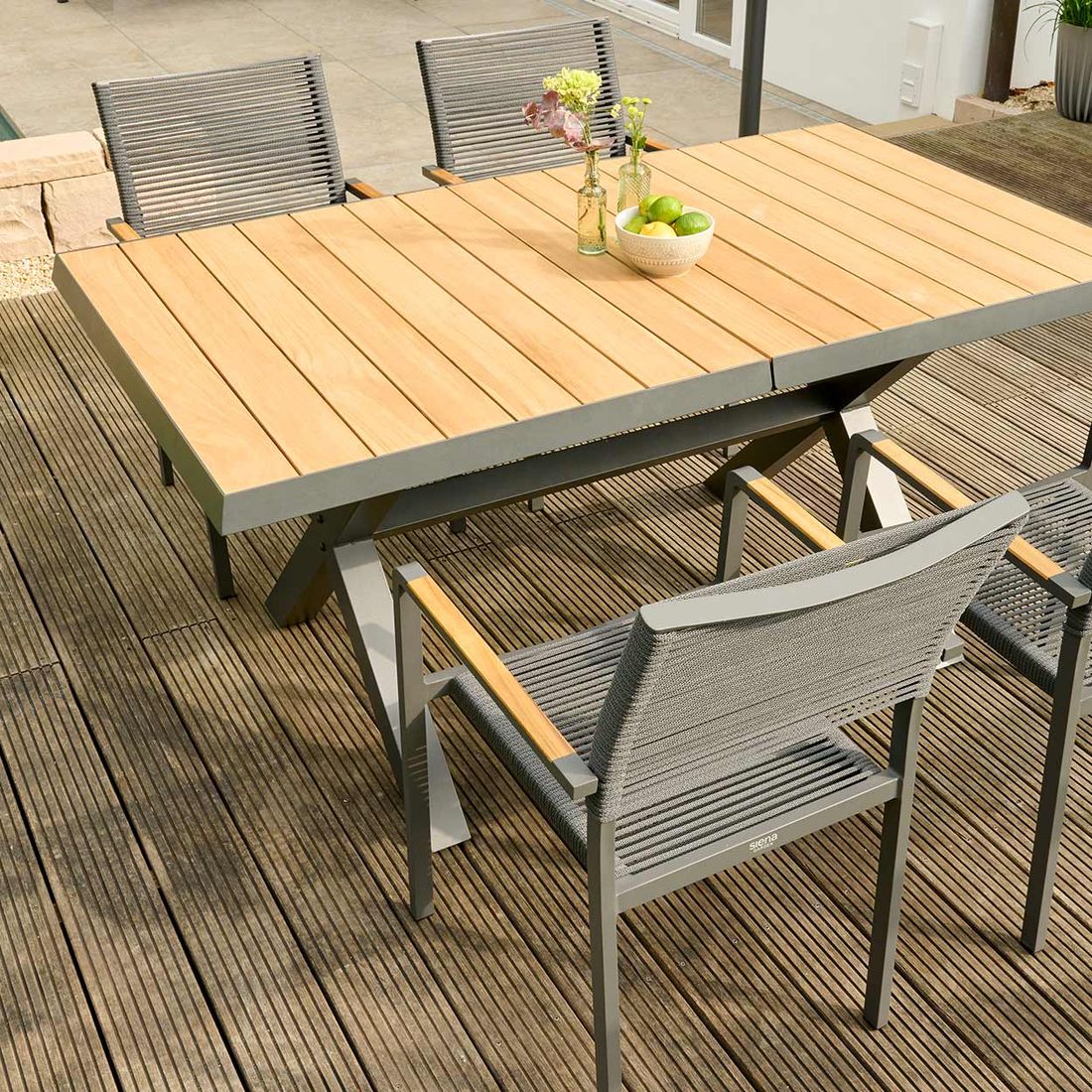 Siena Garden Sincro Ausziehtisch Aluminium/Teak