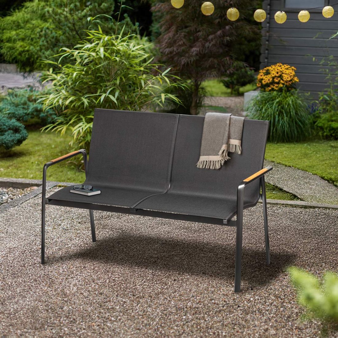 Kettler Diamond Gartenbank Aluminium/Outdoorgewebe