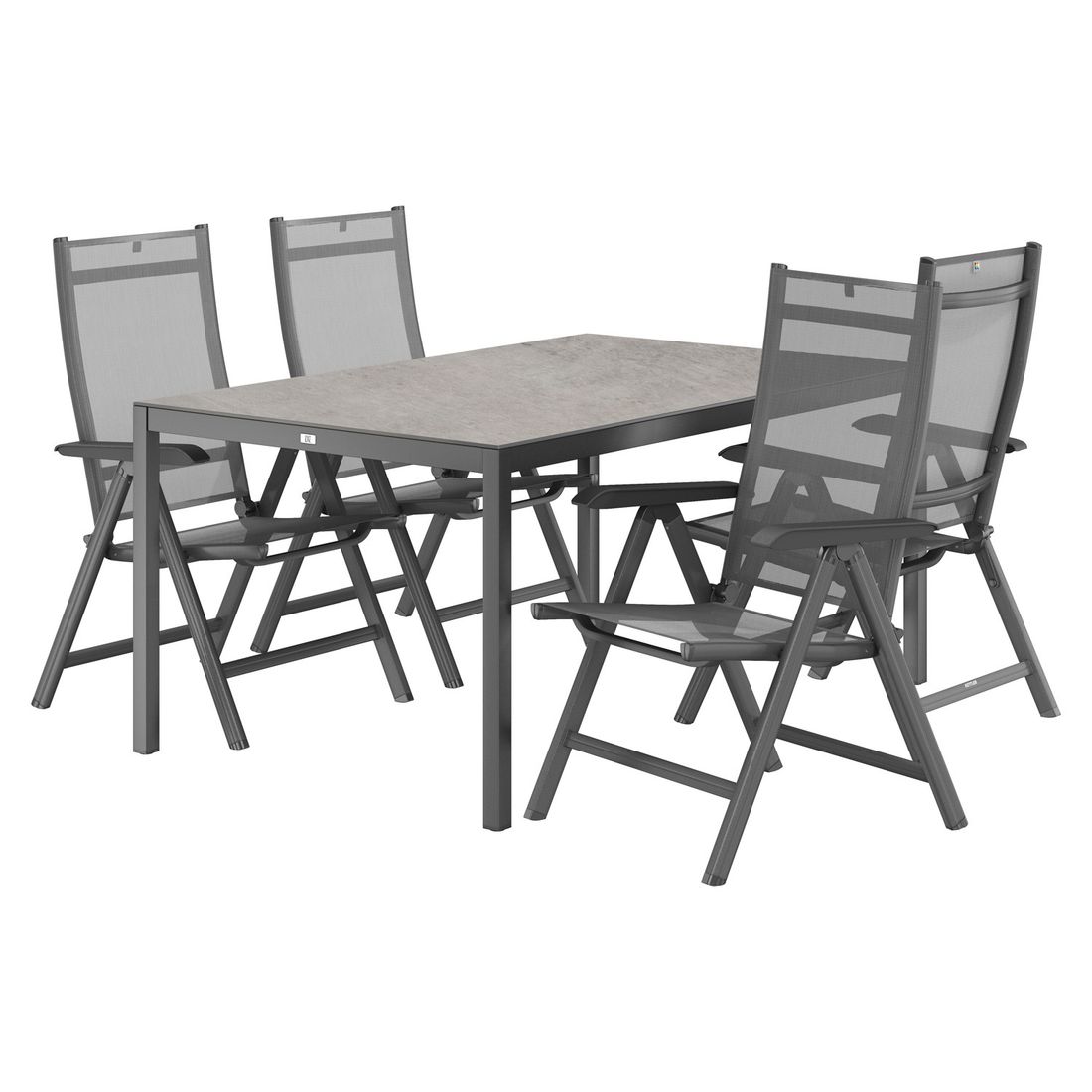 Kettler Basic Plus Gartenmöbel-Set mit OUTLIV. Tisch Aluminium/Dekton