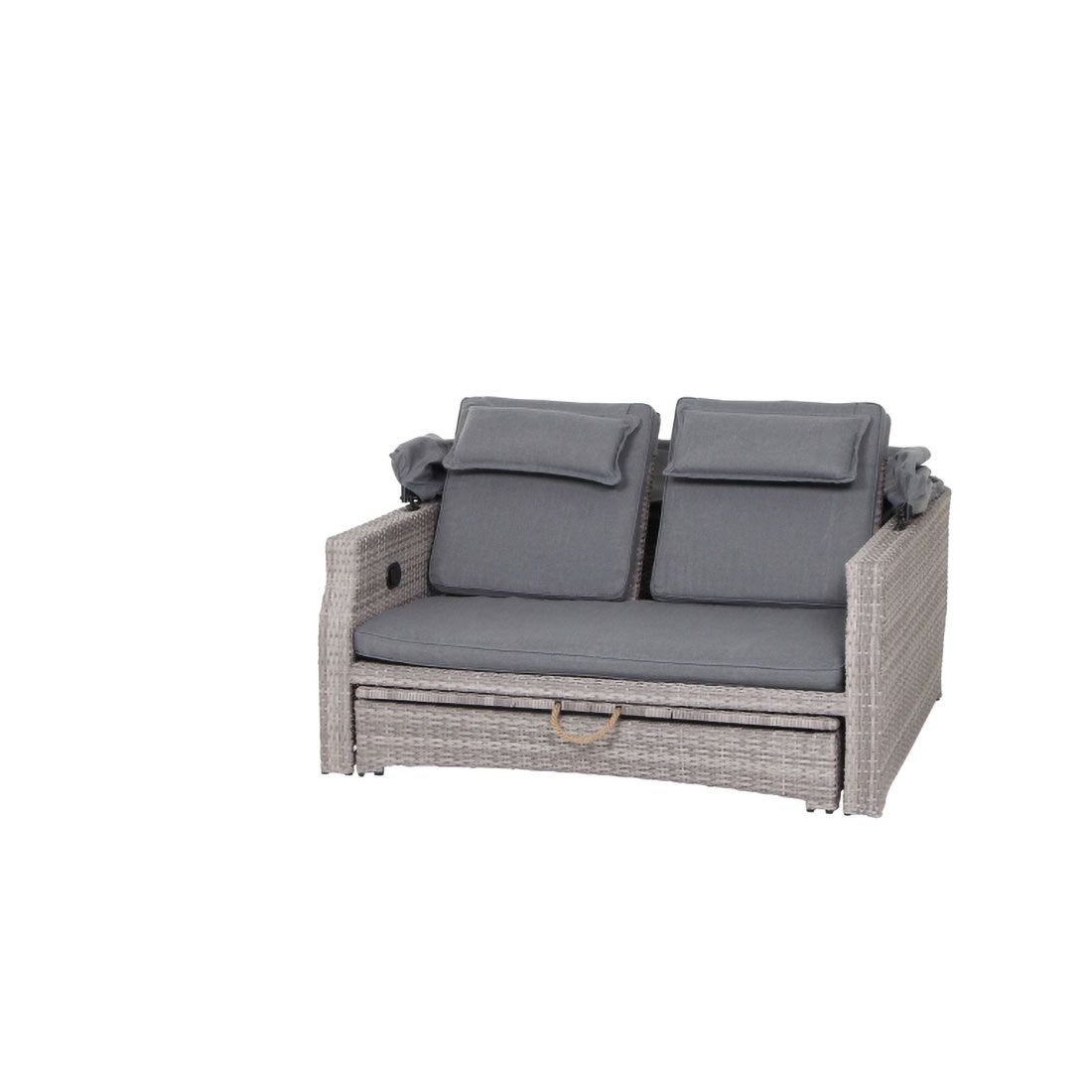 Siena Garden Lobos II Daybed verstellbar Geflecht/Textil inkl. Kissen