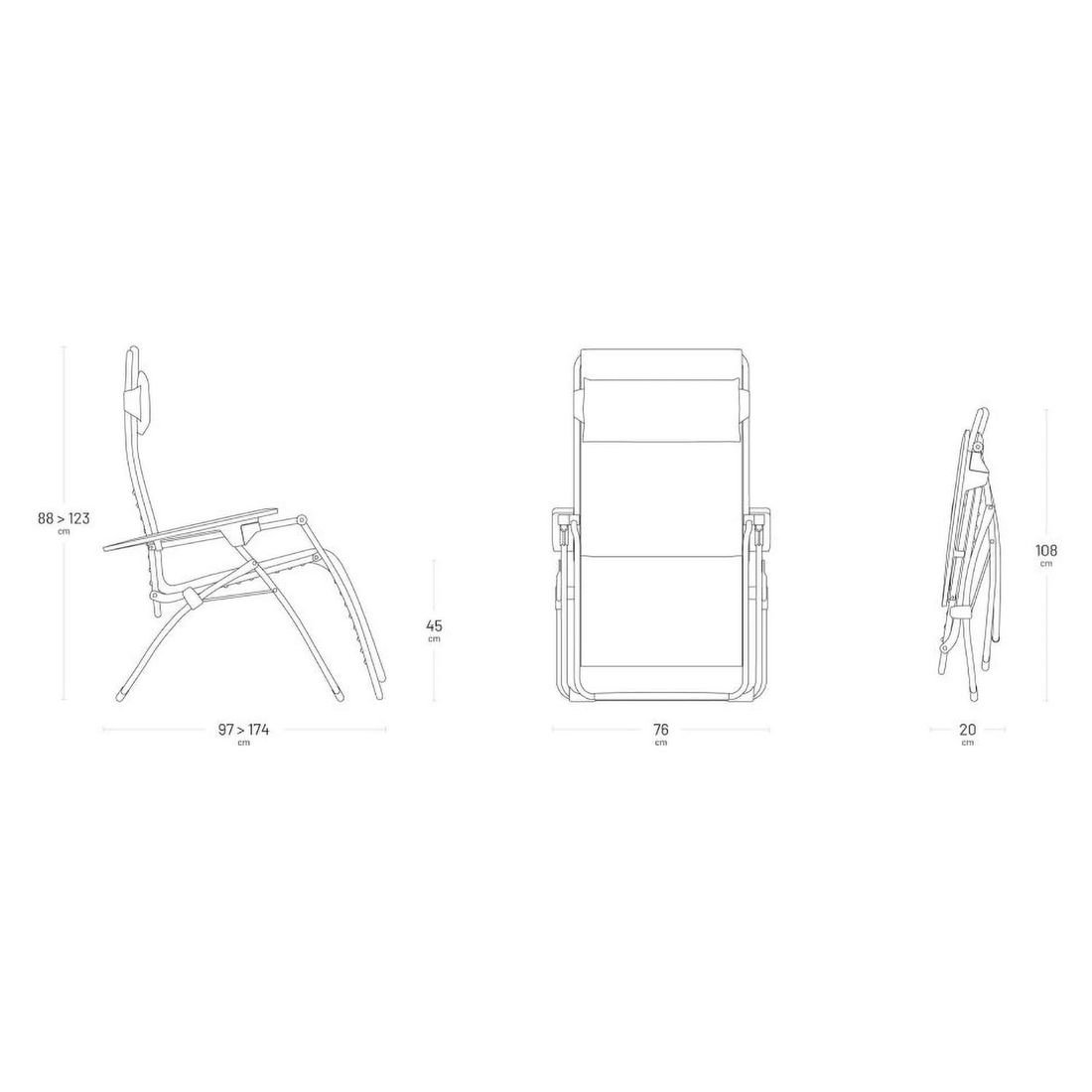Lafuma Futura XL Relaxliege Stahl/BeComfort