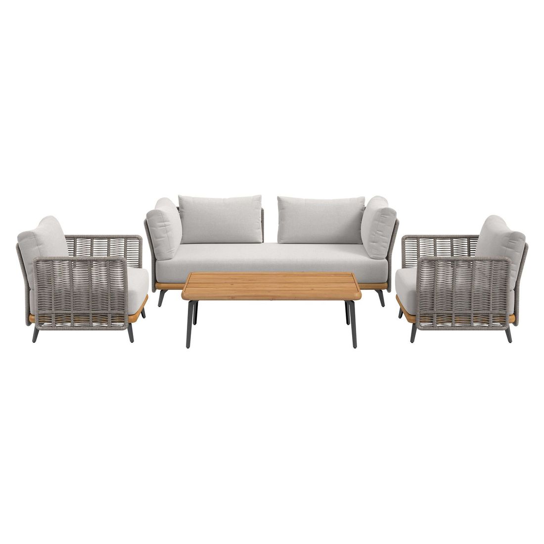 OUTLIV. Ava Loungeset inkl. Loungetisch Akazie/Rope/Polyester