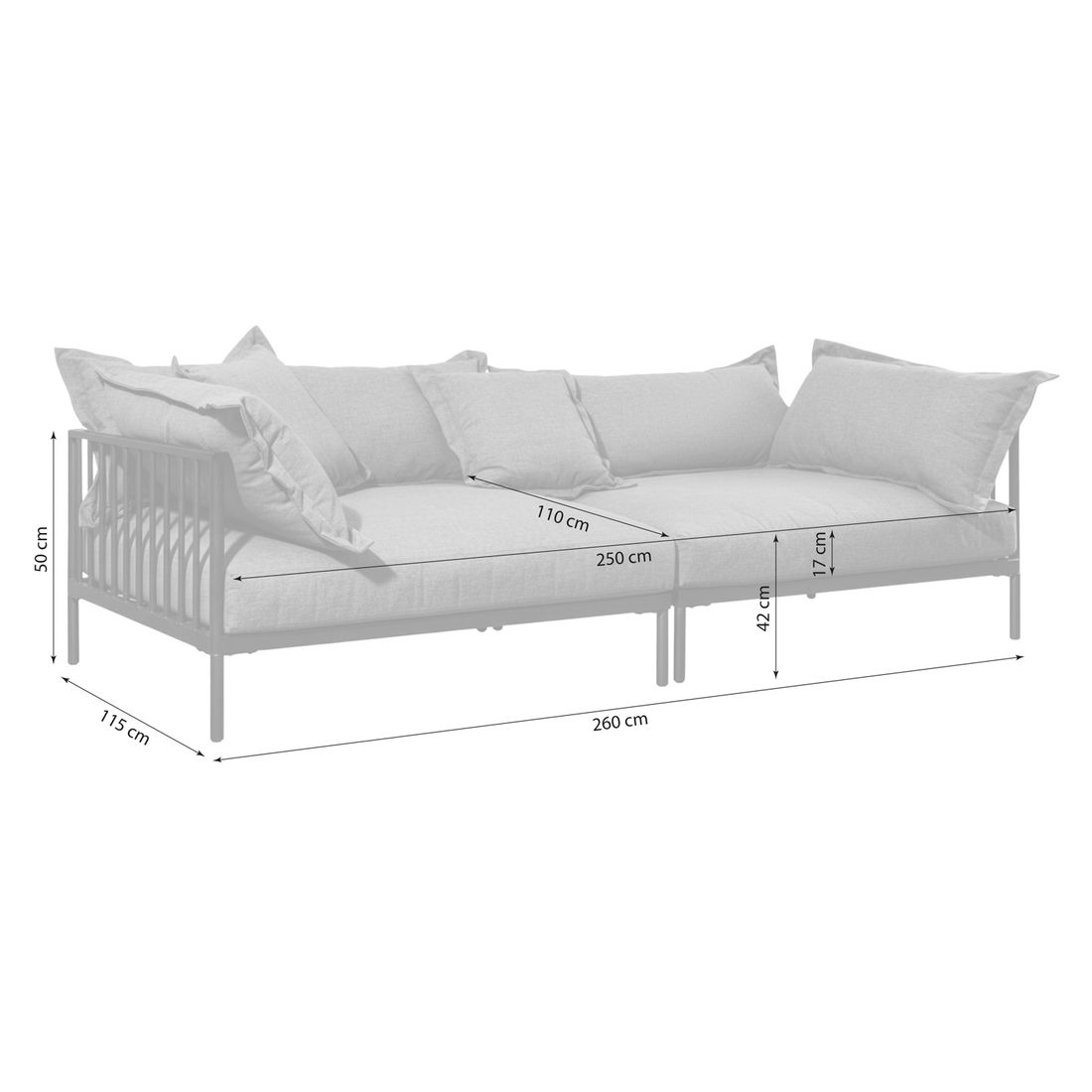 Cosmic Collection Beary Gartenloungesofa Stahl/Olefin