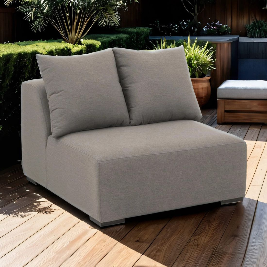 OUTLIV. Buddha Sessel/Mittelmodul Aluminium/Sunbrella®