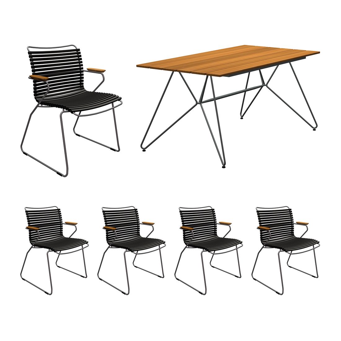 Houe Click Gartenmöbel-Set M (4 Plätze) Tisch 160x89cm
