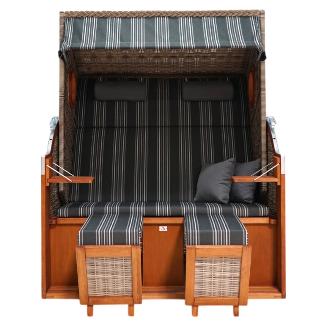 deVries Pure Wave XL Strandkorb Geflecht/Pinie Des. 423