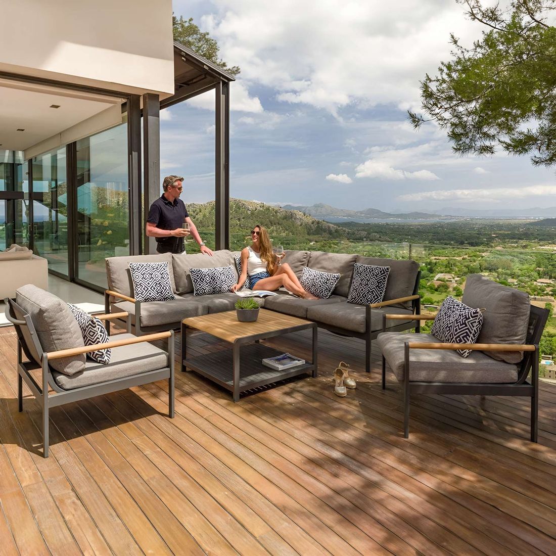 LifestyleGarden Amber Ecklounge inkl. Loungetisch Aluminium/Olefin