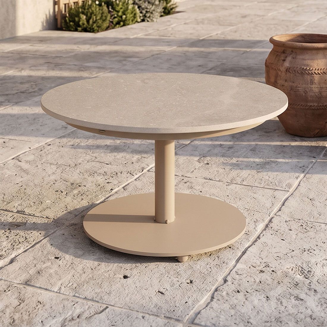 4Seasons Boaz Loungetisch Ø60cm Edelstahl/Keramik