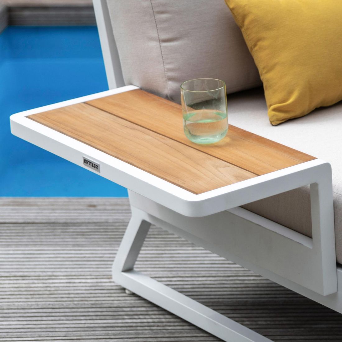 Kettler Ocean Skid Platform Ablagetisch Aluminium/Teak