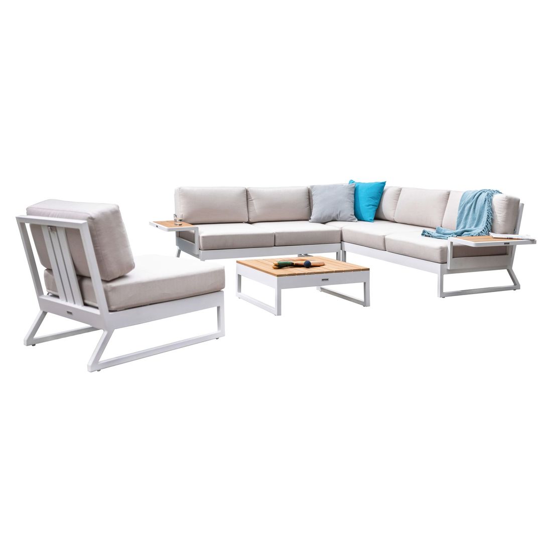 Kettler Ocean Skid Platform Ecklounge inkl. Loungetisch Aluminium/Sunbrella