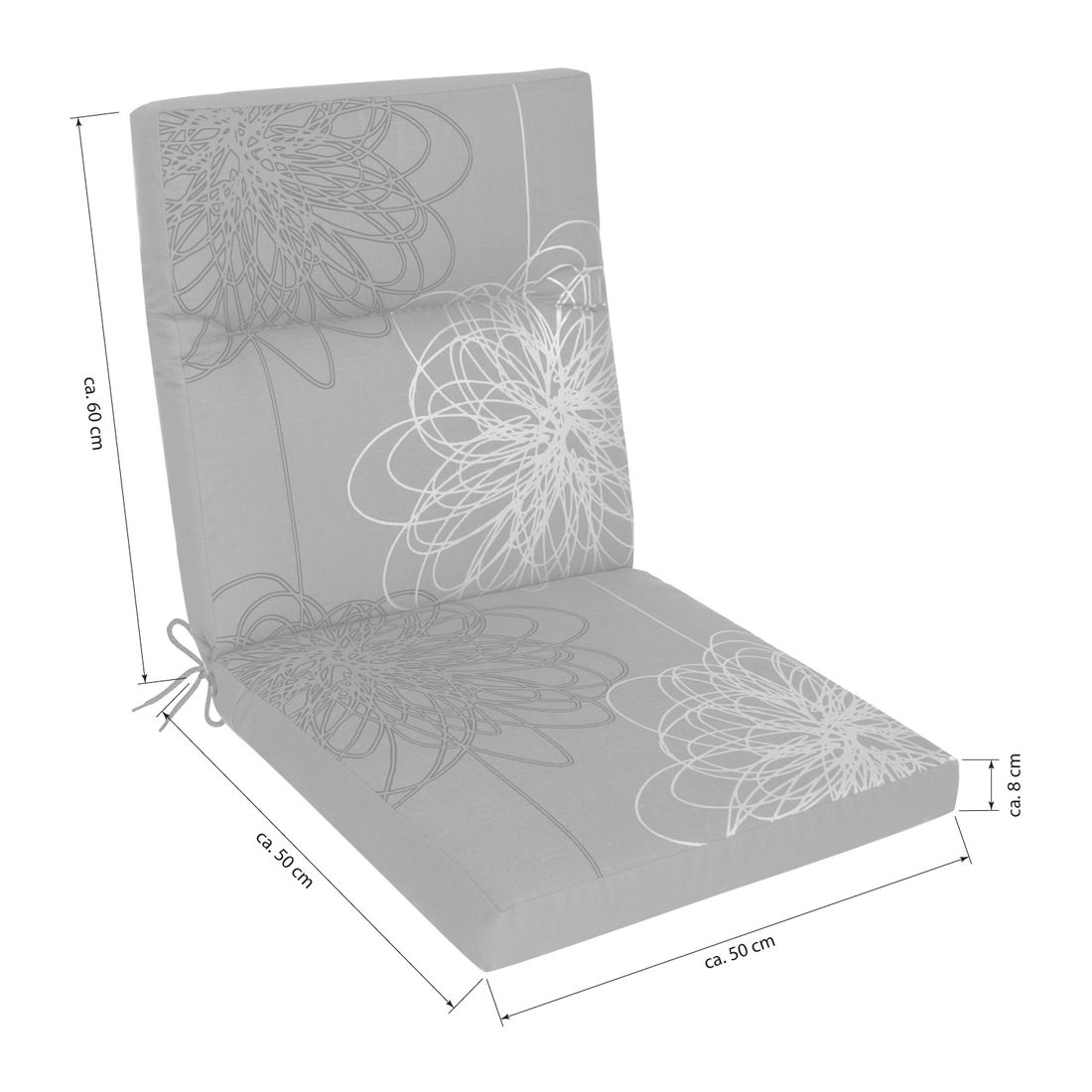 KETTtex Florida Gartenstuhlauflage Mittellehner 50x110cm Baumwolle