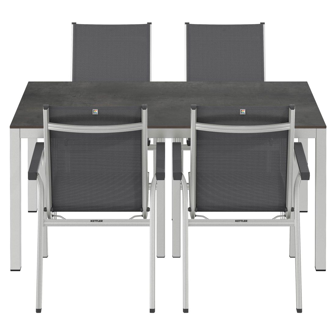 Kettler Basic Plus Gartenmöbel-Set M (4 Plätze) mit OUTLIV. Tisch 160x90cm