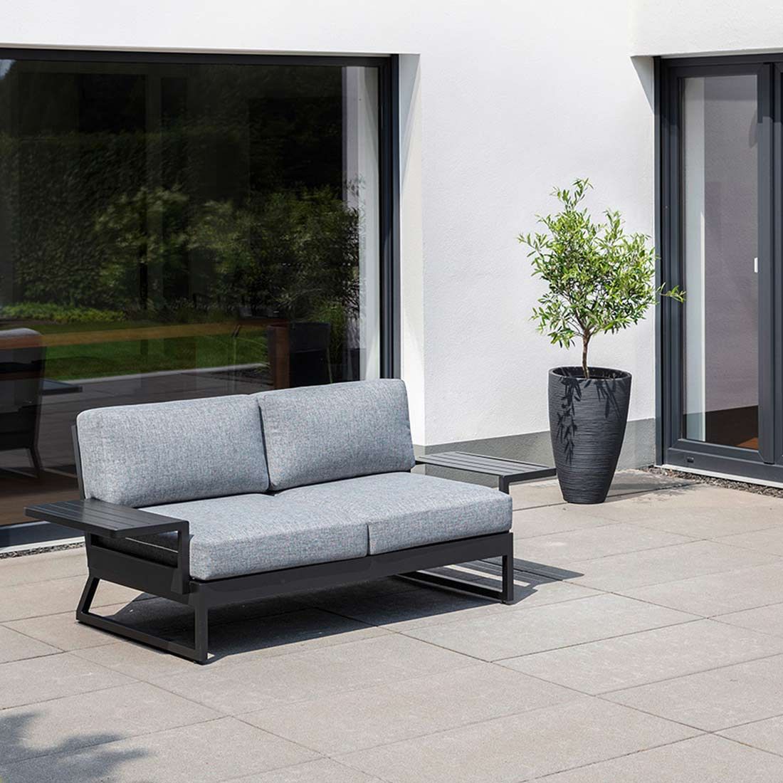Kettler Ocean Skid Platform Gartensofa  mit Ablagetisch 61x27x24cm Aluminium/Olefin