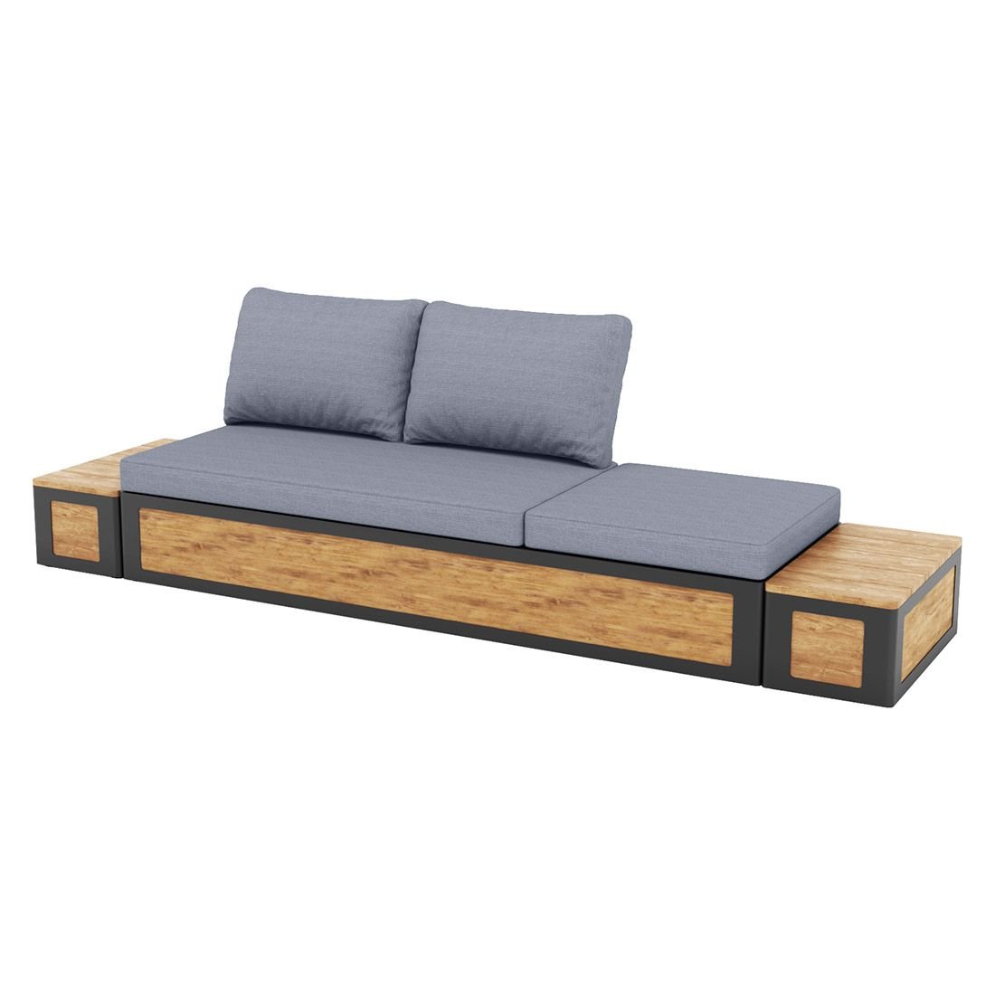 OUTLIV. Paros Loungeset inkl. Loungetisch Aluminium/Teak/Olefin