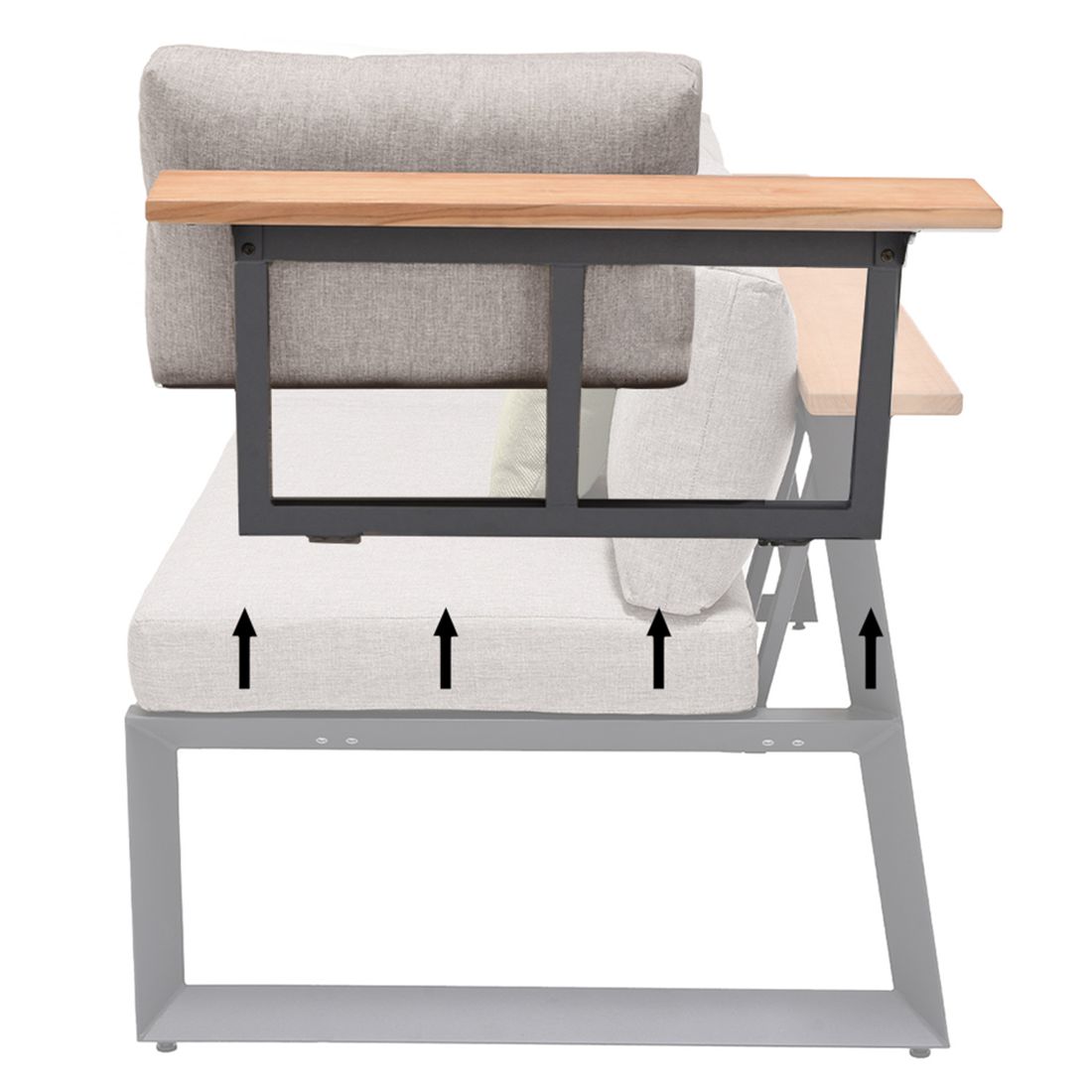 LifestyleGarden Palau Diningsofa Aluminium/Olefin