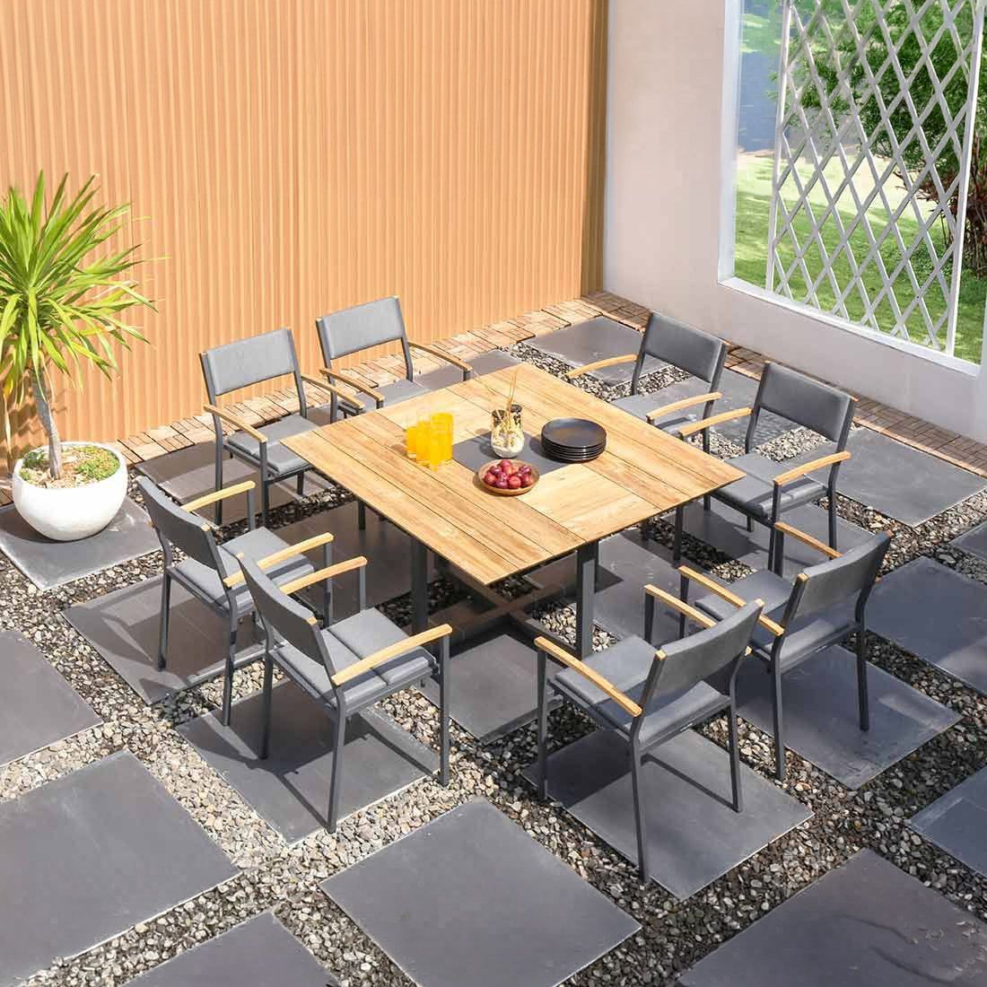 Zebra Quadux Gartenmöbel-Set XL (8 Plätze) Tisch 140x140cm