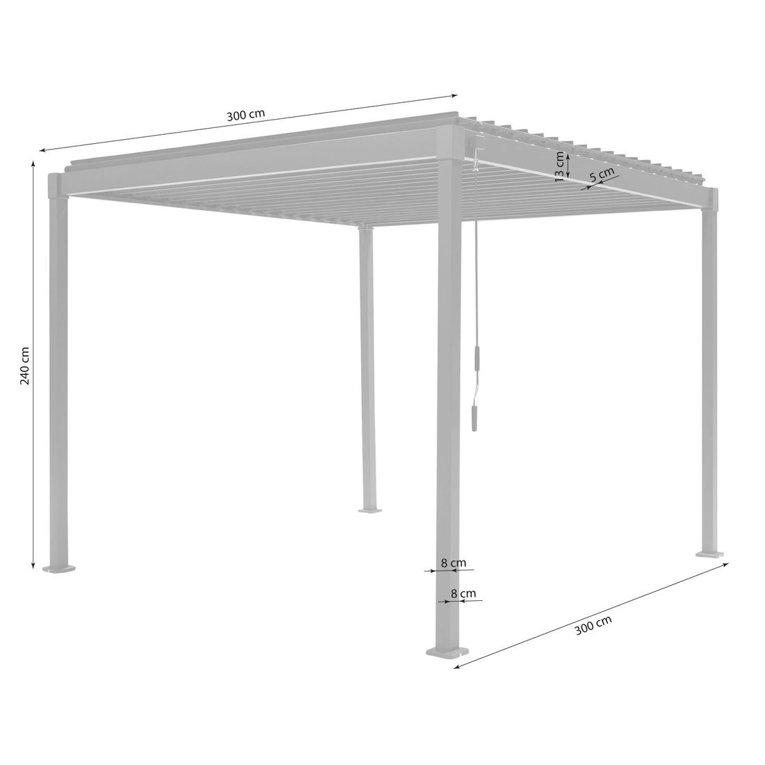 OUTLIV. Solid Gartenpergola 300x300x240cm