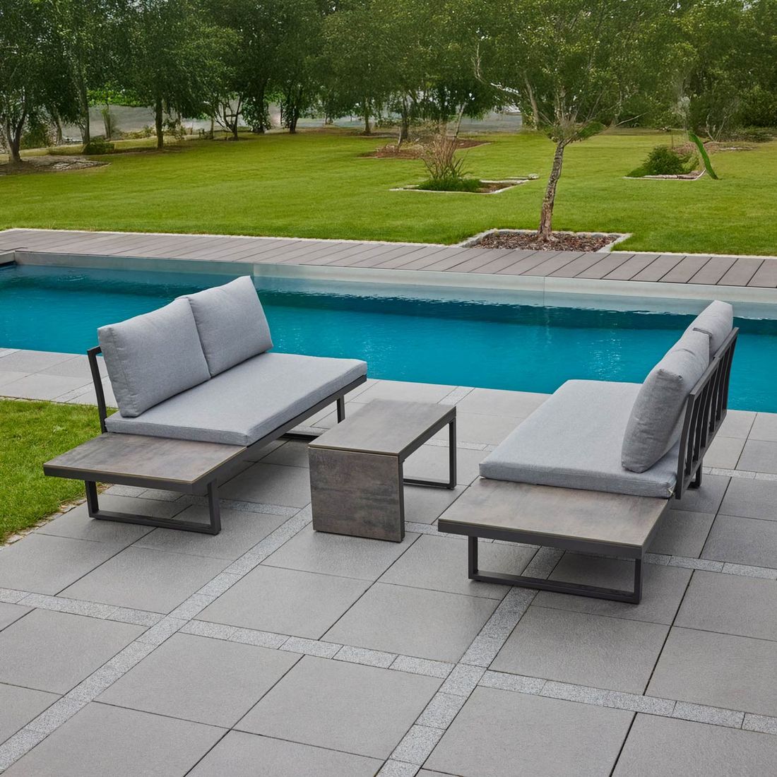 LC Garden Leyaro Ecklounge inkl. Loungetisch Aluminium/Polyester