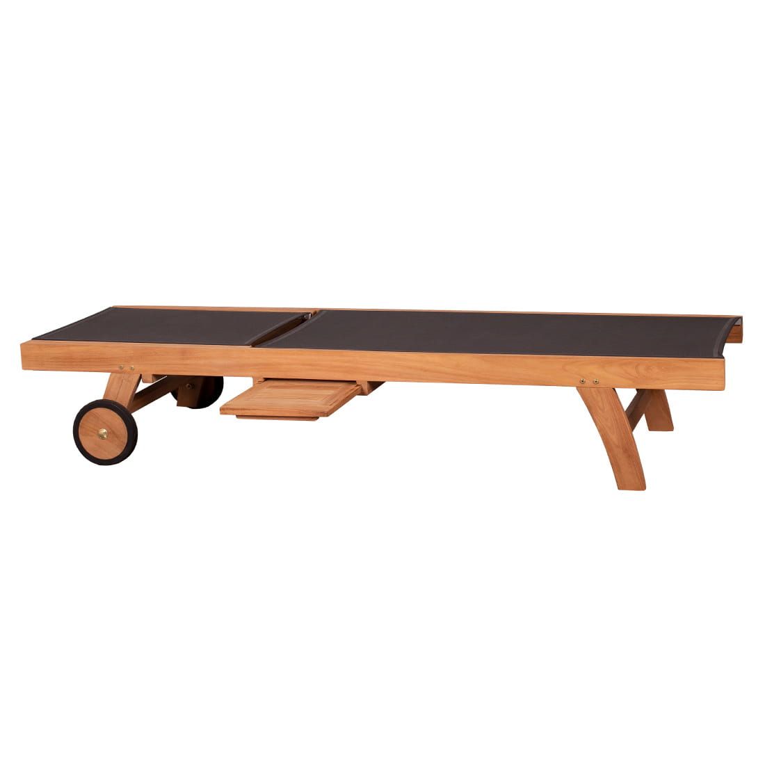 deVries Woodie Gartenliege mit Rädern Teak/Batyline