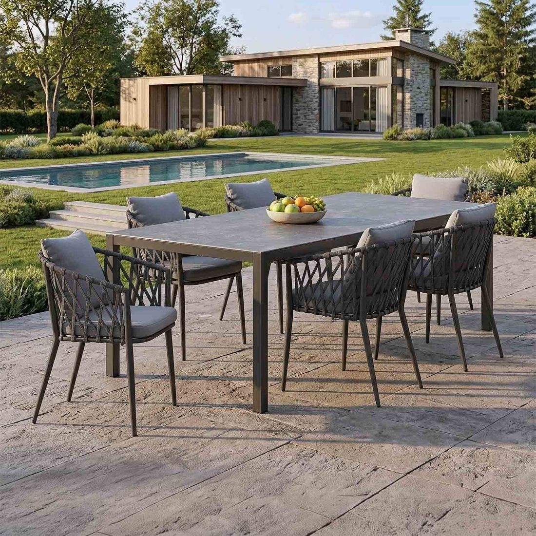 LC Garden Sunrepo Gartenmöbel-Set mit OUTLIV. Tisch 220x100cm