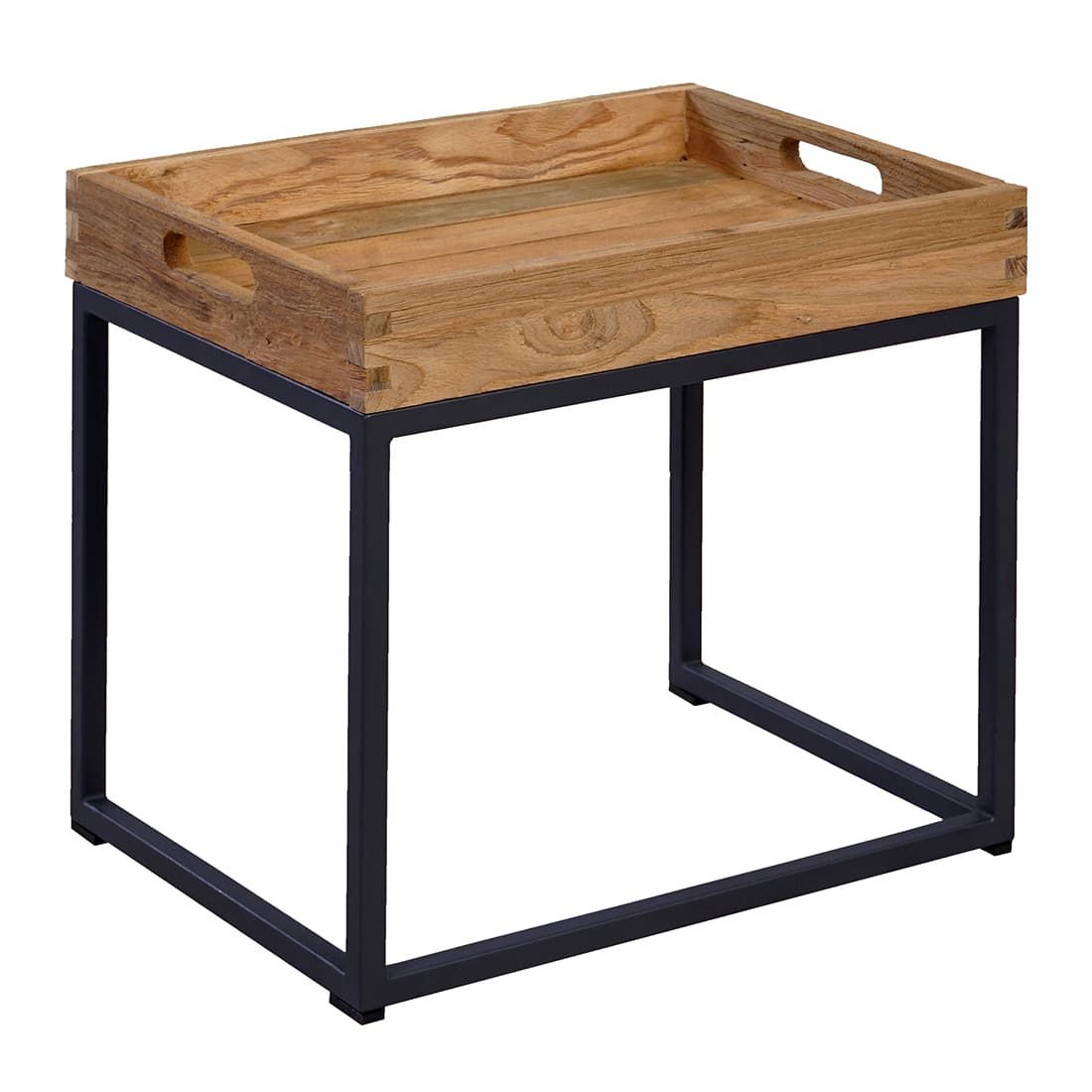 OUTLIV. Tray Beistelltisch Stahl/Teak Recycelt