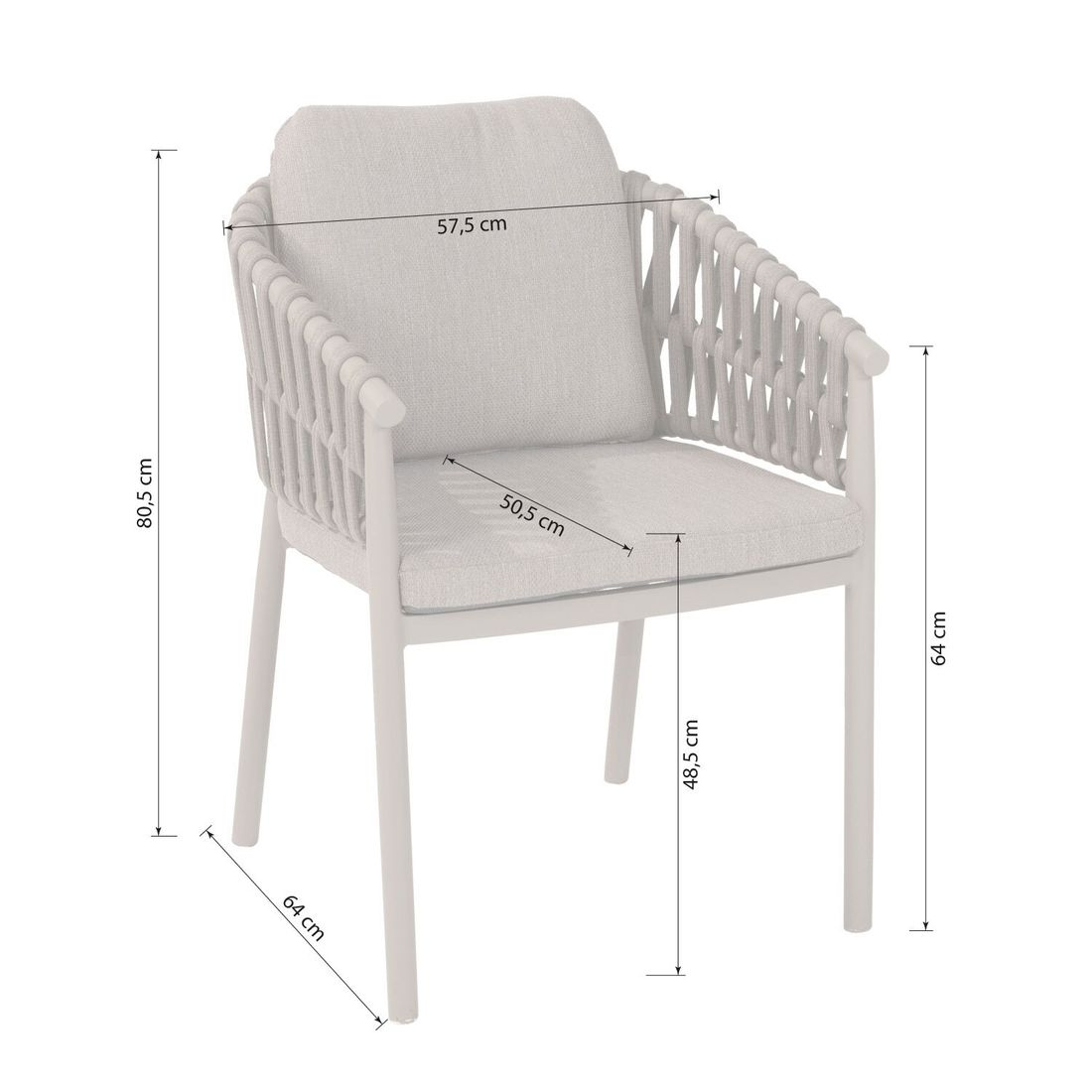 4Seasons Catalana Gartensessel Aluminium mit Sitz- und Rückenkissen