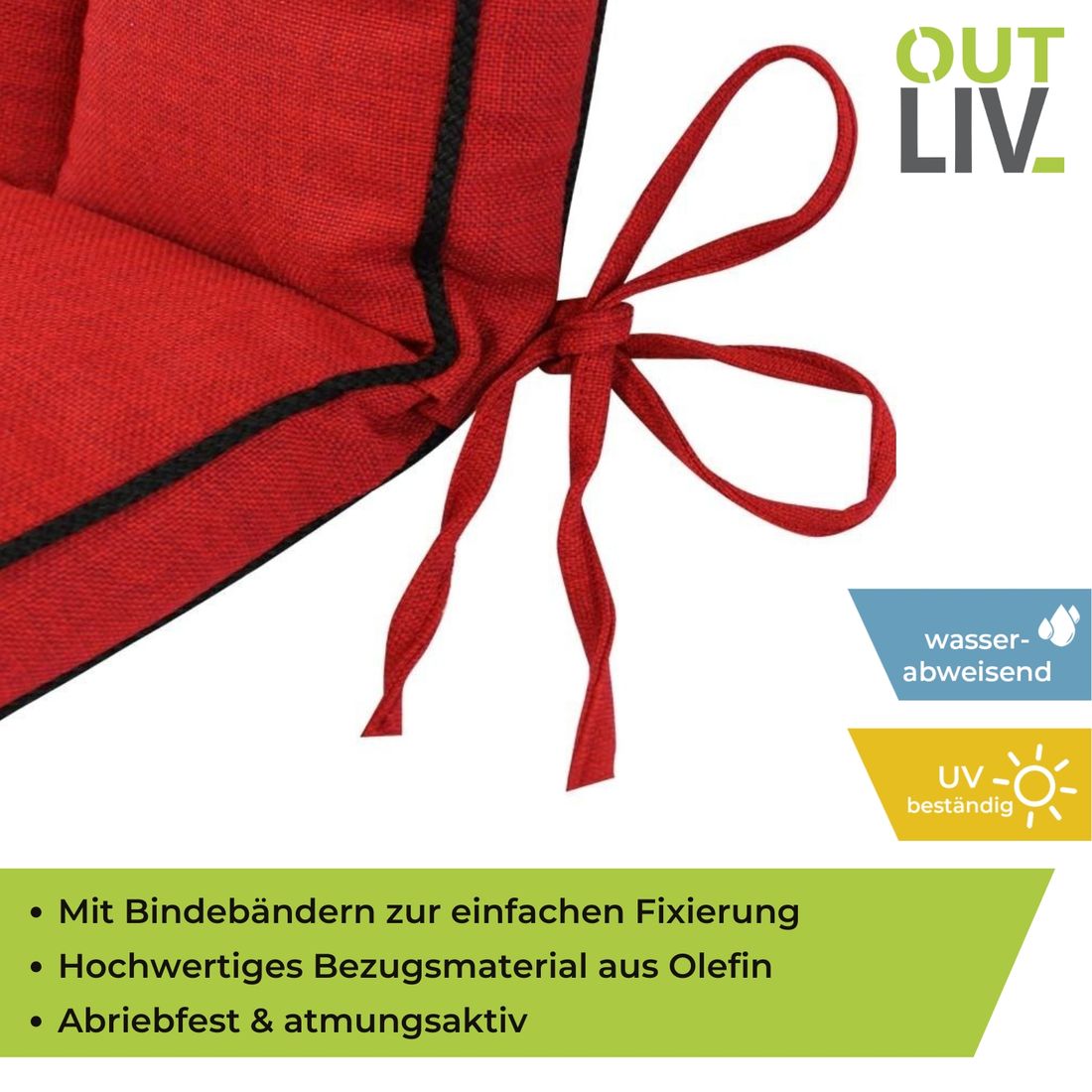 OUTLIV. Romeo Gartenstuhlauflage Niedriglehner 40x90cm Olefin