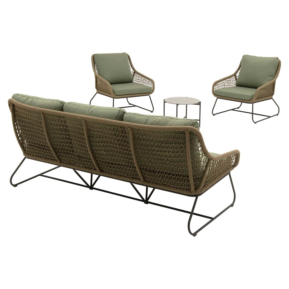 OUTLIV. Portofino Loungeset inkl. Loungetisch Stahl/Rope
