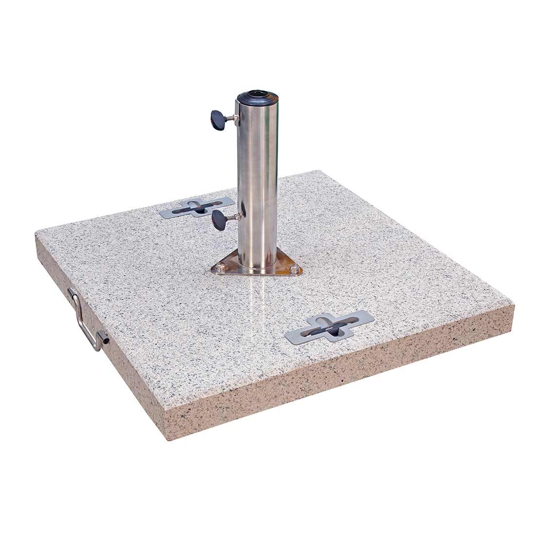 Doppler Granitsockel 90kg grau mit Griffen 32-65mm