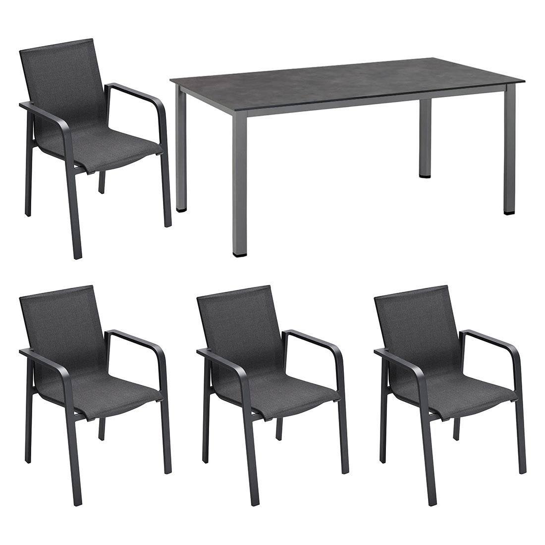 OUTLIV. Julia Gartenmöbel-Set M (4 Plätze) mit Kettler Cubic Tisch 160x95cm