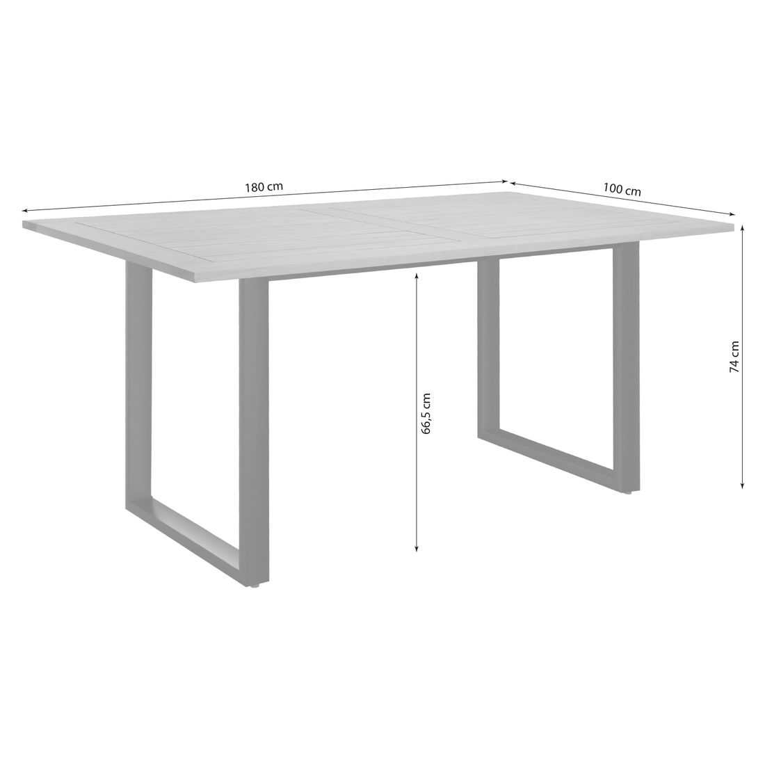 Stern Gartentisch 180x100cm Aluminium/Teak